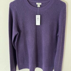 L.L. Bean Women's Cashmere Lavender Crew Neck Sweater